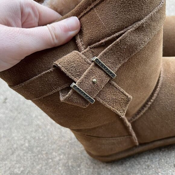 Bearpaw Val Brown Suede Wool Sheepskin Lined Winter Boots Shoes Womens Size 10 - Picture 5 of 15